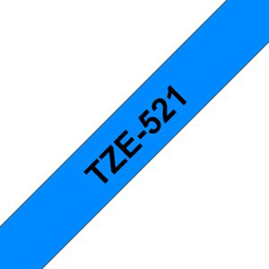 Labeltape Brother TZe, TZ TZe-521 Tapekleur: Blauw Tekstkleur:Zwart 9 mm 8 m