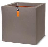 Capi Europe - Bloempot vierkant Smooth NL - 40x40 - Warm taupe - Opening Ø32 - Bloempot voor binnen en buiten - Levenslang garantie - Breukbestendig - CO2 Neutraal geproduceerd - KWT903