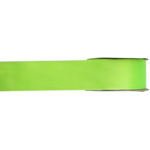 1x Lime groen satijnlint rollen 1,5 cm x 25 meter cadeaulint verpakkingsmateriaal   -