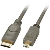 LINDY 41340 HDMI-kabel HDMI Aansluitkabel HDMI-mini-C-stekker, HDMI-micro-D-stekker 0.50 m Zilver-grijs 4K UHD, OFC-kabel, Rond, Afgeschermd (dubbel), Extreem - thumbnail