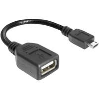 Delock USB-kabel USB 2.0 USB-micro-B stekker, USB-A bus 0.15 m Zwart Met OTG-functie 83293 - thumbnail