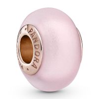 Pandora Rose 789421C00 Bedel Frosted Pink zilver-muranoglas rosekleurig-roze - thumbnail