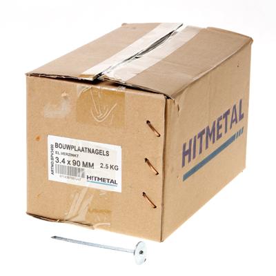 Hitmetal Bouwplaatnagel gegalvaniseerd 3.4 x 90mm