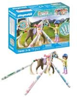 PLAYMOBIL Horses of Waterfall 71640 Paard met manen + accessoires, inclusief een figuur, een paard en drie CRAYOLA-stiften, creatief speelgoed voor kinderen vanaf 5 jaar