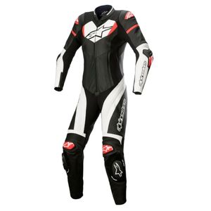 ALPINESTARS Stella GP Plus 1PC Suit, 1-delig motorpak, Zwart-Wit-Helder Rood