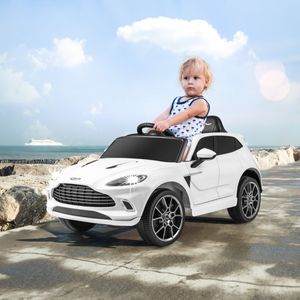 Aston Martin DBX Kinderauto met 2,4G-Afstandsbediening Elektrische Auto 1,4-2,5 km/u met Koplamp Muziek en Claxon (Wit)