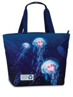 Fabrizio duurzame strandtas 30 liter kwallen donkerblauw