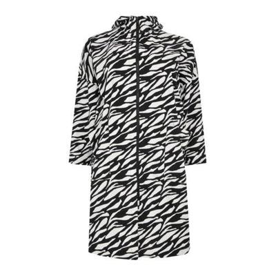 Yoek regenjas Pam met zebraprint zwart/wit
