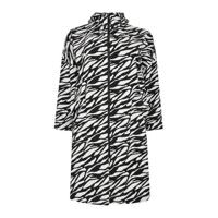 Yoek regenjas Pam met zebraprint zwart/wit