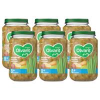 Olvarit babyvoeding sperziebonen rundvlees aardappel 8+ mnd (6 x 200 gram)