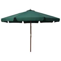 vidaXL Tuinparasol met Houten Paal Groen Parasol Zonnewering Tuinparasols Tuin