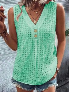 Plain V Neck Casual Loose Tank Top