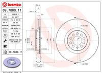 Remschijf BREMBO, Remschijftype: Binnen geventileerd, u.a. für VW, Audi, Seat, Skoda