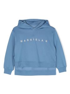 MM6 Maison Margiela Kids hoodie à logo brodé - Bleu