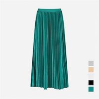 damesrok a line swing midi zwart blauwgroen champagnerokken vallenamp; winter geplooid mode elegant straat dagelijks one-size miniinthebox