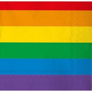 20x Regenboog thema servetten 33 x 33 cm