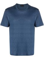 Brioni t-shirt en lin à manches courtes - Bleu