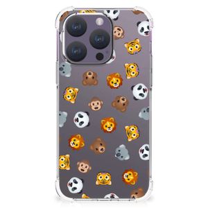 Doorzichtige Silicone Hoesje voor iPhone 15 Pro Dieren Emojis