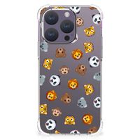 Doorzichtige Silicone Hoesje voor iPhone 15 Pro Dieren Emojis - thumbnail