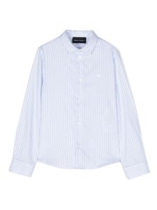 Emporio Armani Kids striped cotton long-sleeve shirt - Bleu