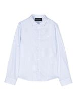 Emporio Armani Kids striped cotton long-sleeve shirt - Bleu