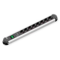 Bachmann 331.154 Stekkerdoos Primo met 8 x geaarde stopcontacten, 1 x schakelaar en 1 x USB-oplader, voedingskabel 1,75 m, zwart