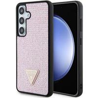 Samsung Galaxy S24 Guess Rhinestones Triangle Metal Logo Case - Pink - thumbnail