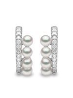 Yoko London boucles d'oreilles Eclipse en or blanc 18ct serties de perles d'Akoya et de diamants - Argent - thumbnail