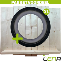 Lena Dartbordverlichting Deluxe XL Zwart + Lena Wooden Wall Protector - thumbnail