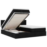 vidaXL Ottoman bed met matrassen 180x200cm stof zwart, bedframe, ottoman bedframe, bedframe met opbergruimte onder het bed, bedframe met opbergruimte