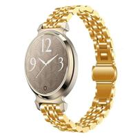 By Qubix - Metalen schakelbandje - Goud - Compatible met Garmin Lily 2 - Compatible Garmin bandje