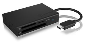 ICY BOX IB-CR401-C3 geheugenkaartlezer USB 3.2 Gen 1 (3.1 Gen 1) Type-C Zwart