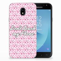 Samsung Galaxy J3 2017 Silicone-hoesje Flowers Pink DTMP - thumbnail