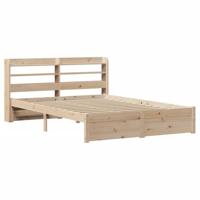 vidaXL Bedframe met hoofdbord massief grenenhout 140x190 cm, bed, bed ombouw, boxspring, bedbodem, slaapkamermeubel, twijfelaar bed, 2 persoonsbed