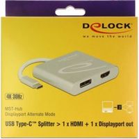 Delock 87716 USB Type-C-splitter (DP Alt-modus) > 1 x HDMI + 1 x DisplayPort-uitgang 4K 30 Hz - thumbnail