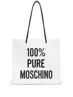 Moschino sac cabas en cuir à logo imprimé - Blanc - thumbnail