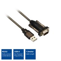 ACT AC6000 seriële kabel Zwart 1,5 m USB Type-A DB-9 - thumbnail