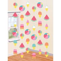 Hangdecoratie zomer draden 6 stuks