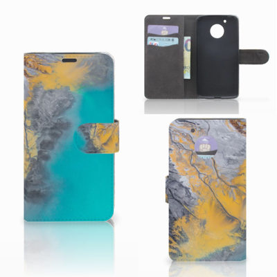 Motorola Moto G5 Bookcase Marble Blue Gold