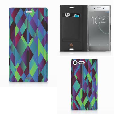 Sony Xperia XZ Premium Stand Case Abstract Green Blue