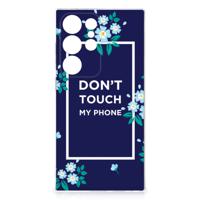 Samsung Galaxy S24 Ultra Silicone-hoesje Flowers Blue DTMP - thumbnail