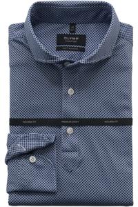 OLYMP SIGNATURE Casual Tailored Fit Jersey shirt blauw, Effen