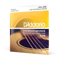 D'Addario Gitaarsnaren - Fosfor Bronzen Akoestische Gitaarsnaren - EJ19 - Rijk, Volledig Toonspectrum - Voor 6 Snarige Gitaren - 12-56 Licht Top/Medium Bodem Bluegrass