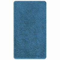 vidaXL Zachte Blauwe Badmat Rechthoekig | Anti-slip Polyester Voor Badkamer Machine Wasbaar Modern Materiaal Ideaal Accessoire Tapijt Kleurvol Comfort Binnen Luxe