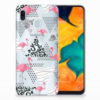 Samsung Galaxy A30 TPU Hoesje Flamingo Triangle - thumbnail