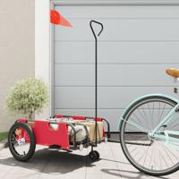 Fietstrailer oxford stof en ijzer rood