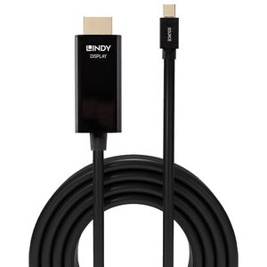 LINDY 36926 DisplayPort-kabel Mini-displayport / HDMI Adapterkabel Mini DisplayPort-stekker, HDMI-A-stekker 1.00 m Zwart