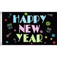 Happy New Year neon vlag