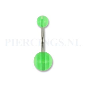 Navelpiercing acryl groene streepjes