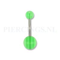 Navelpiercing acryl groene streepjes